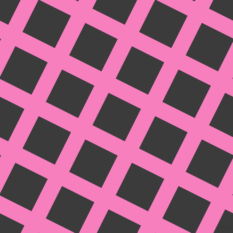63/153 degree angle diagonal checkered chequered lines, 56 pixel line width, 127 pixel square size, Persian Pink and Fuscous Grey plaid checkered seamless tileable