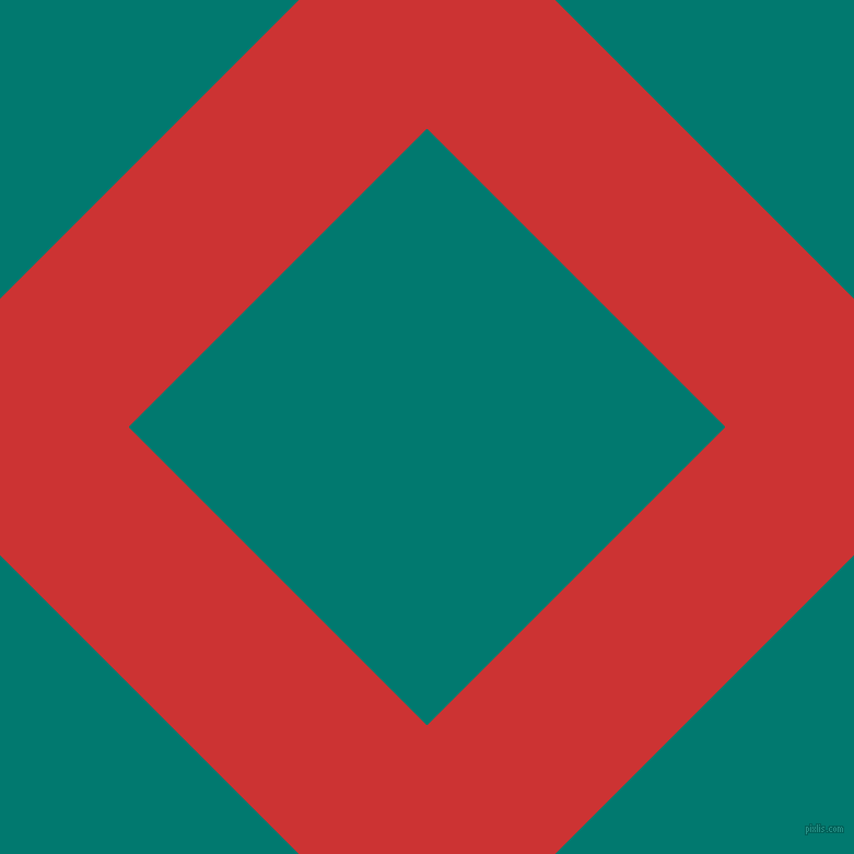45/135 degree angle diagonal checkered chequered lines, 166 pixel lines width, 386 pixel square size, Persian Red and Pine Green plaid checkered seamless tileable