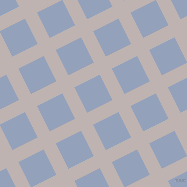 27/117 degree angle diagonal checkered chequered lines, 44 pixel lines width, 93 pixel square size, Pink Swan and Rock Blue plaid checkered seamless tileable
