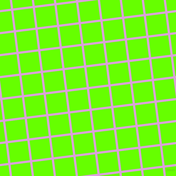 7/97 degree angle diagonal checkered chequered lines, 9 pixel lines width, 81 pixel square size, Plum and Bright Green plaid checkered seamless tileable