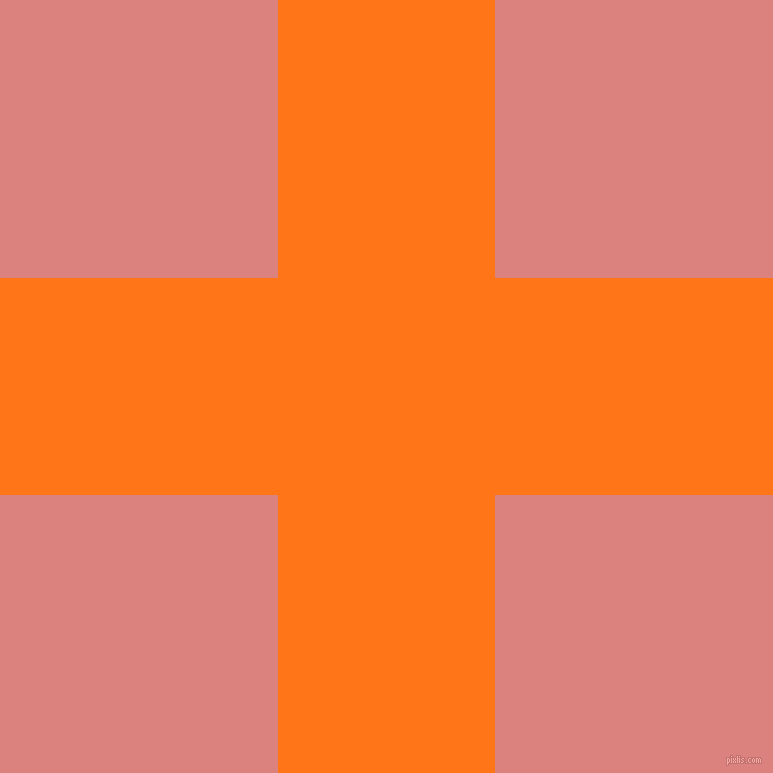 checkered chequered horizontal vertical lines, 217 pixel lines width, 556 pixel square size, Pumpkin and Sea Pink plaid checkered seamless tileable