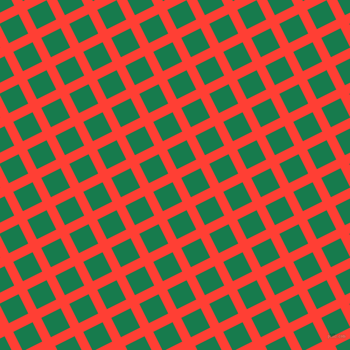 27/117 degree angle diagonal checkered chequered lines, 19 pixel lines width, 42 pixel square size, Red Orange and Salem plaid checkered seamless tileable