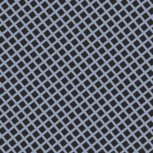 39/129 degree angle diagonal checkered chequered lines, 8 pixel line width, 20 pixel square size, Rock Blue and Bokara Grey plaid checkered seamless tileable
