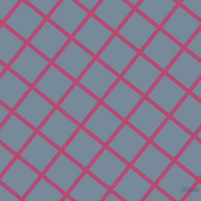 51/141 degree angle diagonal checkered chequered lines, 8 pixel line width, 55 pixel square size, Royal Heath and Light Slate Grey plaid checkered seamless tileable