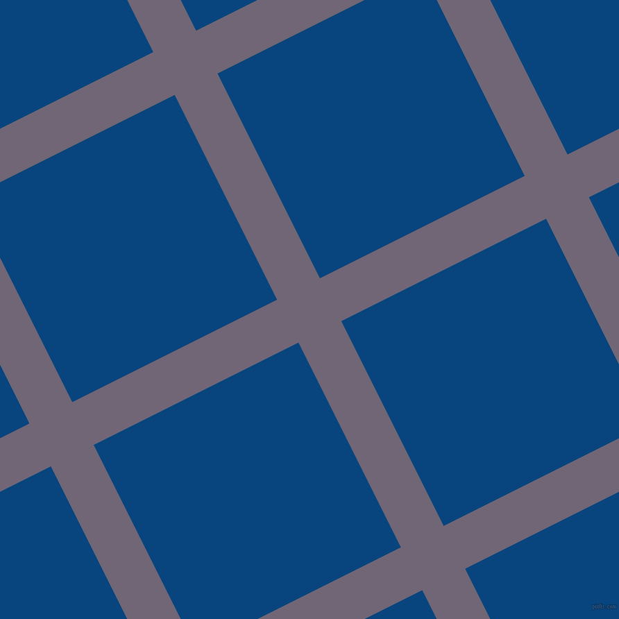 27/117 degree angle diagonal checkered chequered lines, 69 pixel line width, 330 pixel square size, Rum and Dark Cerulean plaid checkered seamless tileable
