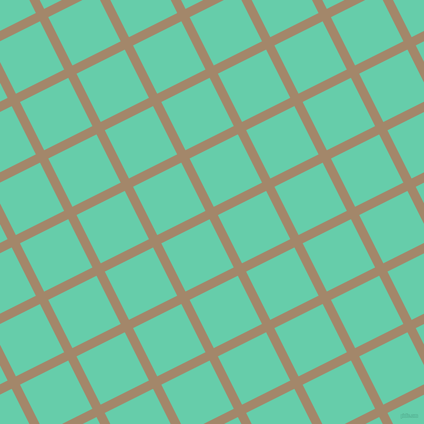 27/117 degree angle diagonal checkered chequered lines, 19 pixel lines width, 111 pixel square size, Sandal and Medium Aquamarine plaid checkered seamless tileable
