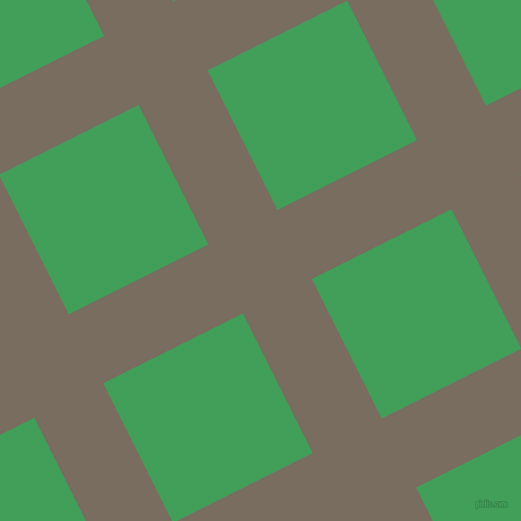 27/117 degree angle diagonal checkered chequered lines, 86 pixel lines width, 174 pixel square size, Sandstone and Chateau Green plaid checkered seamless tileable