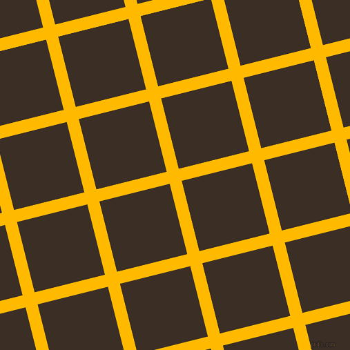 14/104 degree angle diagonal checkered chequered lines, 18 pixel lines width, 105 pixel square size, Selective Yellow and Sambuca plaid checkered seamless tileable