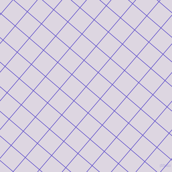 49/139 degree angle diagonal checkered chequered lines, 2 pixel line width, 59 pixel square size, Slate Blue and Titan White plaid checkered seamless tileable