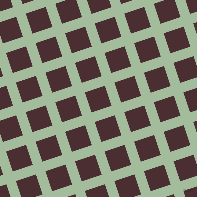 18/108 degree angle diagonal checkered chequered lines, 33 pixel line width, 69 pixel square size, Spring Rain and Cab Sav plaid checkered seamless tileable
