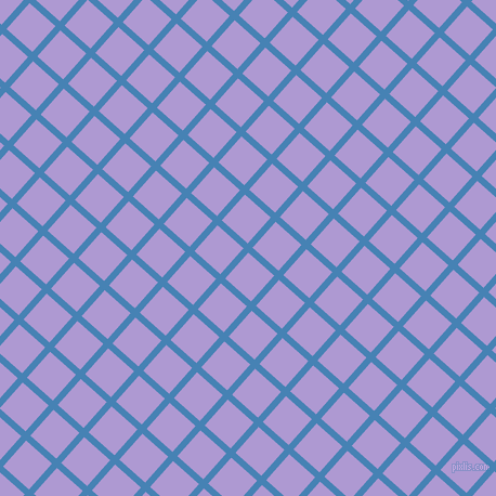 48/138 degree angle diagonal checkered chequered lines, 6 pixel line width, 32 pixel square size, Steel Blue and Biloba Flower plaid checkered seamless tileable