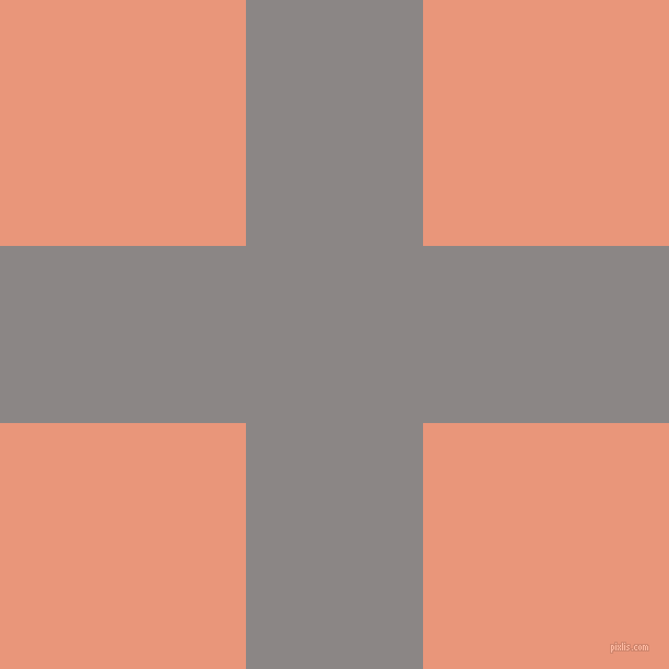 checkered chequered horizontal vertical lines, 162 pixel line width, 450 pixel square size, Suva Grey and Dark Salmon plaid checkered seamless tileable