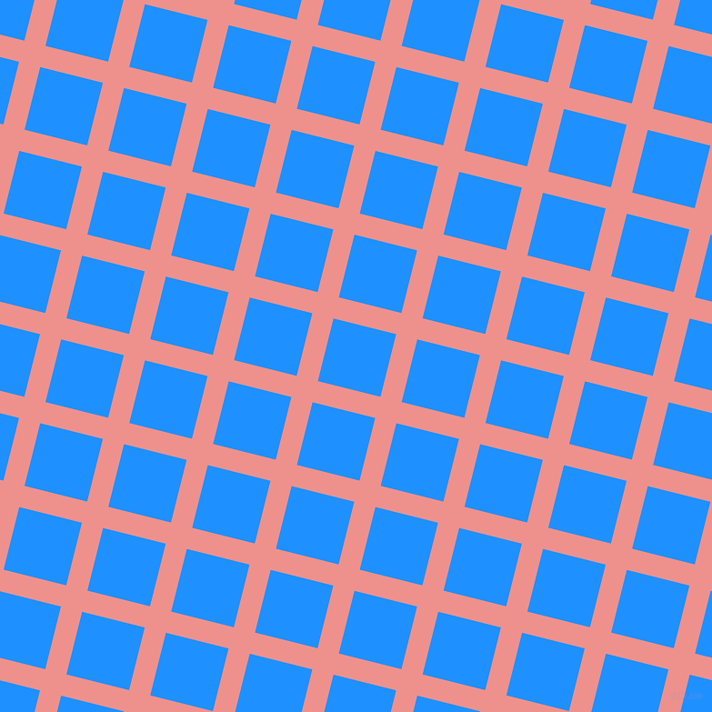 76/166 degree angle diagonal checkered chequered lines, 24 pixel lines width, 71 pixel square size, Sweet Pink and Dodger Blue plaid checkered seamless tileable