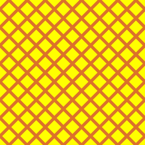 45/135 degree angle diagonal checkered chequered lines, 13 pixel lines width, 41 pixel square size, Tahiti Gold and Yellow plaid checkered seamless tileable