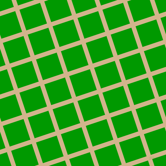 18/108 degree angle diagonal checkered chequered lines, 15 pixel lines width, 74 pixel square size, Tan and Islamic Green plaid checkered seamless tileable