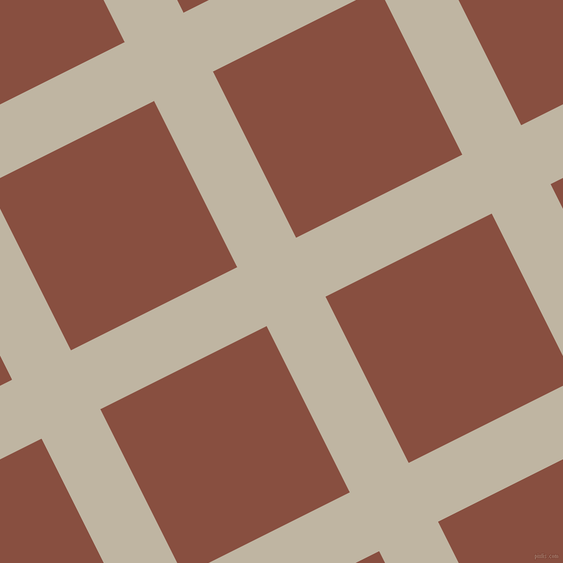 27/117 degree angle diagonal checkered chequered lines, 96 pixel line width, 271 pixel square size, Tea and Mule Fawn plaid checkered seamless tileable