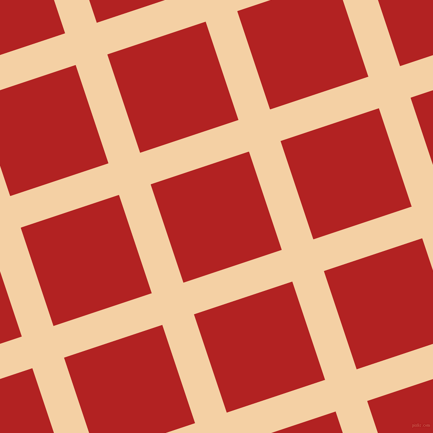 18/108 degree angle diagonal checkered chequered lines, 65 pixel line width, 202 pixel square size, Tequila and Fire Brick plaid checkered seamless tileable