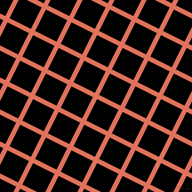 63/153 degree angle diagonal checkered chequered lines, 15 pixel lines width, 78 pixel square size, Terra Cotta and Black plaid checkered seamless tileable
