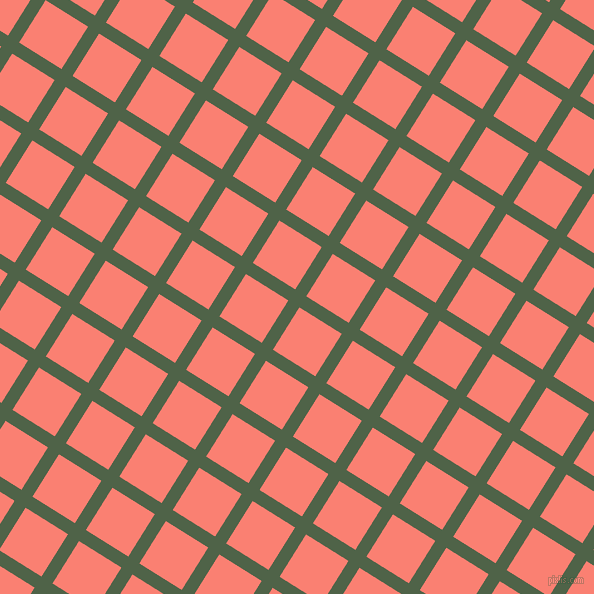 58/148 degree angle diagonal checkered chequered lines, 13 pixel lines width, 50 pixel square size, Tom Thumb and Salmon plaid checkered seamless tileable