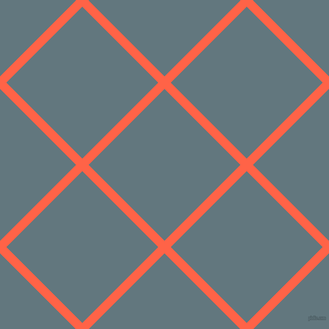 45/135 degree angle diagonal checkered chequered lines, 18 pixel line width, 217 pixel square size, Tomato and Blue Bayoux plaid checkered seamless tileable