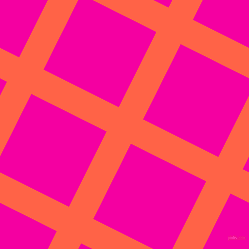 63/153 degree angle diagonal checkered chequered lines, 56 pixel line width, 173 pixel square size, Tomato and Hollywood Cerise plaid checkered seamless tileable