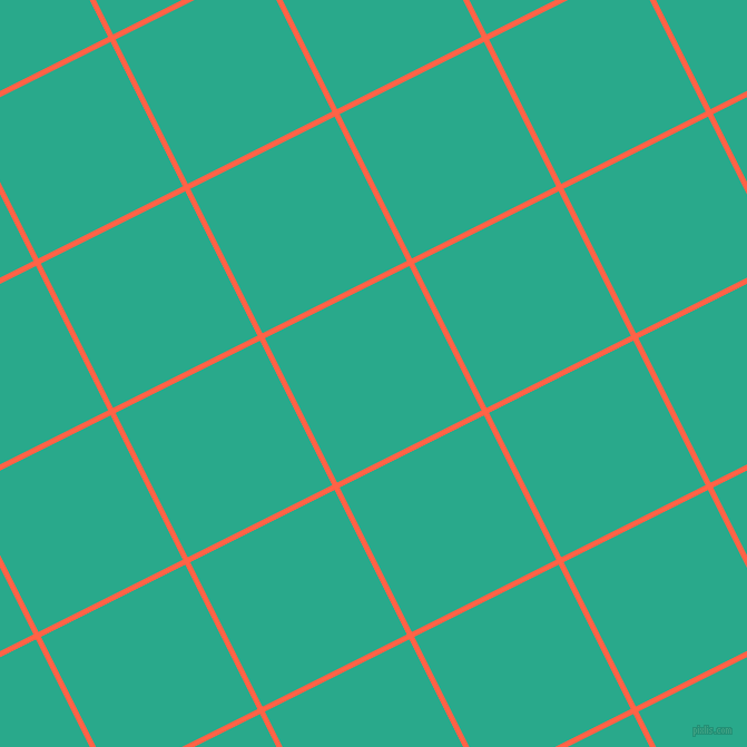 27/117 degree angle diagonal checkered chequered lines, 5 pixel lines width, 145 pixel square size, Tomato and Niagara plaid checkered seamless tileable