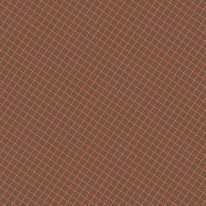 56/146 degree angle diagonal checkered chequered lines, 1 pixel lines width, 12 pixel square size, Tomato and Tobacco Brown plaid checkered seamless tileable