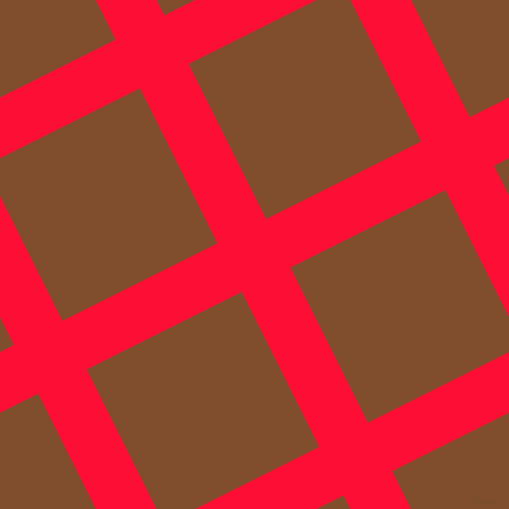 27/117 degree angle diagonal checkered chequered lines, 79 pixel line width, 252 pixel square size, Torch Red and Korma plaid checkered seamless tileable