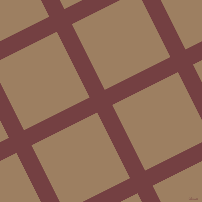 27/117 degree angle diagonal checkered chequered lines, 59 pixel line width, 257 pixel square size, Tosca and Sorrell Brown plaid checkered seamless tileable