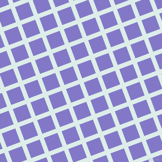 21/111 degree angle diagonal checkered chequered lines, 15 pixel line width, 49 pixel square size, Tranquil and Moody Blue plaid checkered seamless tileable
