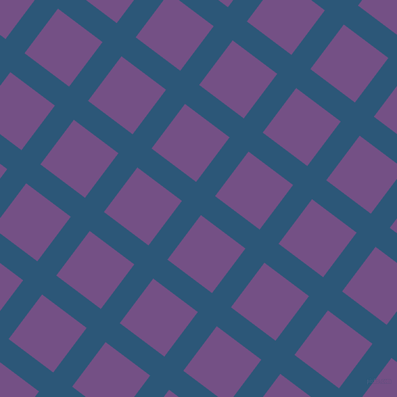 53/143 degree angle diagonal checkered chequered lines, 34 pixel line width, 80 pixel square size, Venice Blue and Affair plaid checkered seamless tileable