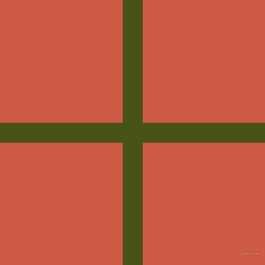 checkered chequered horizontal vertical lines, 39 pixel line width, 479 pixel square size, Verdun Green and Dark Coral plaid checkered seamless tileable