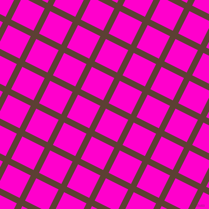 63/153 degree angle diagonal checkered chequered lines, 21 pixel line width, 86 pixel square size, Very Dark Brown and Hot Magenta plaid checkered seamless tileable