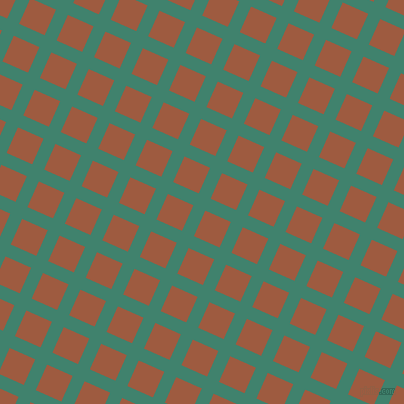 66/156 degree angle diagonal checkered chequered lines, 13 pixel lines width, 28 pixel square size, Viridian and Sepia plaid checkered seamless tileable