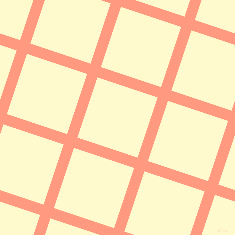 72/162 degree angle diagonal checkered chequered lines, 36 pixel line width, 210 pixel square size, Vivid Tangerine and Lemon Chiffon plaid checkered seamless tileable