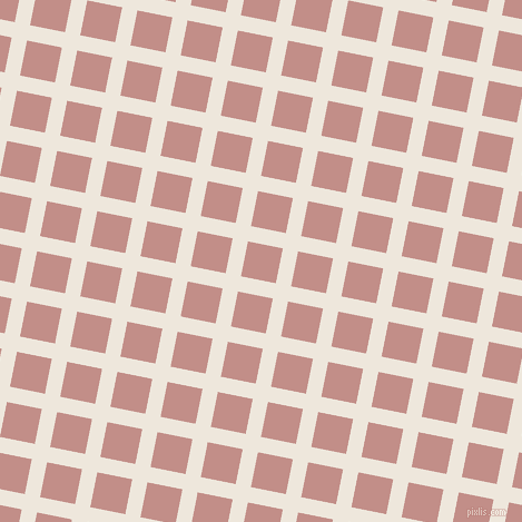 79/169 degree angle diagonal checkered chequered lines, 14 pixel line width, 32 pixel square size, White Linen and Oriental Pink plaid checkered seamless tileable