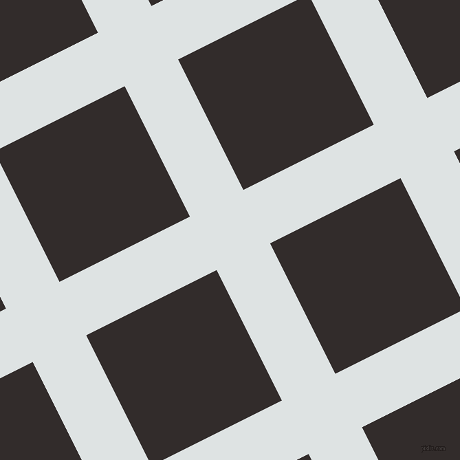 27/117 degree angle diagonal checkered chequered lines, 87 pixel line width, 212 pixel square size, Zircon and Diesel plaid checkered seamless tileable