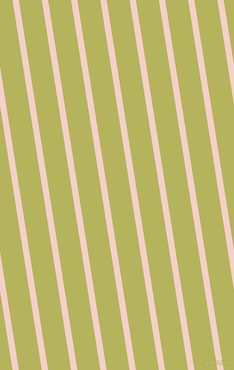 99 degree angle lines stripes, 9 pixel line width, 33 pixel line spacing, Coral Candy and Olive Green stripes and lines seamless tileable