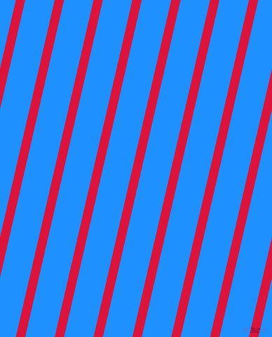77 degree angle lines stripes, 13 pixel line width, 41 pixel line spacing, Crimson and Dodger Blue stripes and lines seamless tileable