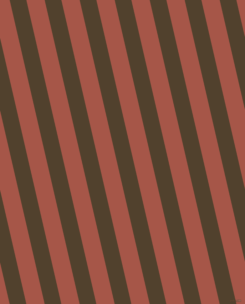 103 degree angle lines stripes, 52 pixel line width, 57 pixel line spacing, Deep Bronze and Crail stripes and lines seamless tileable