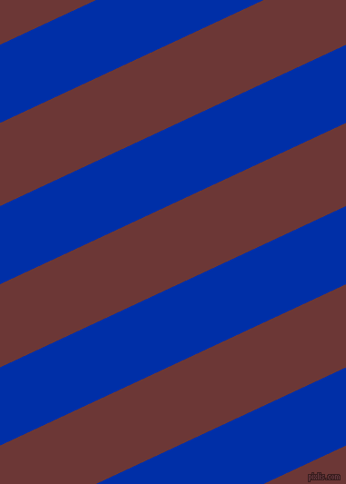 25 degree angle lines stripes, 78 pixel line width, 83 pixel line spacing, International Klein Blue and Sanguine Brown stripes and lines seamless tileable