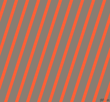72 degree angle lines stripes, 12 pixel line width, 29 pixel line spacing, Outrageous Orange and Americano stripes and lines seamless tileable