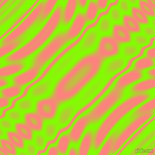 Chartreuse and Salmon wavy plasma ripple seamless tileable