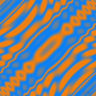 , Dodger Blue and Dark Orange wavy plasma ripple seamless tileable